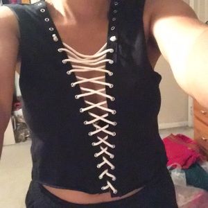 Lace up crop top from LF stores